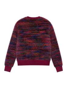 Nöista Round Neck,Colorful Blended Plush Loose-Fitting Knit Sweater.Warm, Thick,Versatile, Basic,Relaxed, Casual, School,Commuting, Fall Winter,Going Out - Navy Blue - View 8