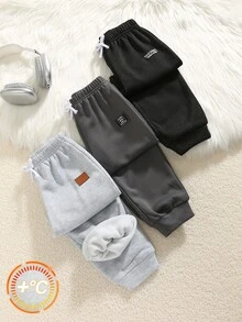 SHEIN Kids 3pcs Young Boy Casual Letter Printed Sweatpants Set Chic For Jogging Pants Joggers Sweatpants - Multicolor - View 3