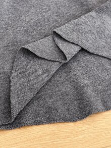 SHEIN Maternity Solid Color Round Neck Long Sleeve Single-Breasted Knit Cardigan Winter - Grey - View 9