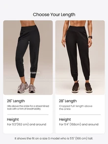 GLOWMODE 28" High Performance Stretchy 3D Knee Diamond-Shaped Crotch Tall Joggers With Adjustable Drawstring & Zip Pockets Training Running Workout Active - Black - View 6