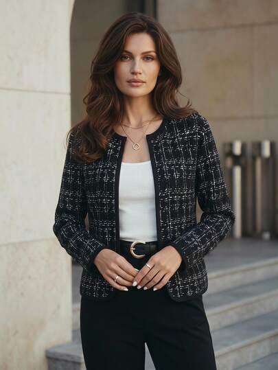 SHEIN Clasi 女士秋冬立领长袖夹克 秋季衣服 秋季夹克