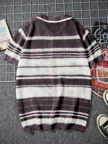 Manfinity LEGND Men's Minimalist Knit Sweater, Suitable For Summer - Lilac Purple - View 2