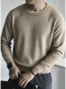 Calmiston 男士拼色休閒百搭日常穿著長袖針織衫 Poleron - 彩色 - 查看 5
