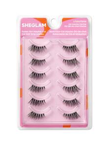 SHEGLAM Flutter Flirt 濃密貓眼半排假睫毛 品牌美妝化妝品 適合女士與女孩 - 黑色 - 查看 5