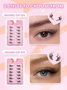 SHEGLAM Flutter Flirt 濃密貓眼半排假睫毛 品牌美妝化妝品 適合女士與女孩 - 黑色 - 查看 4