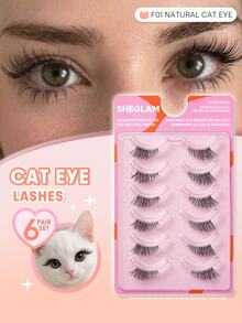 SHEGLAM Flutter Flirt Natural Cat Eye Half Strip Lashes Brand Beauty Cosmetic Makeup For Women And Girls - Black - View 1