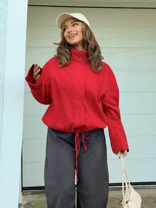 Jeta Ari Women's Casual Vacation Long Sleeve Denim Jacket - Red - View 4