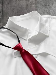 AXEPEAK Men's Fashion Button Long Sleeve Shirt Business - White - View 4