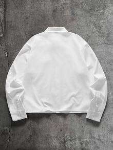 AXEPEAK Men's Fashion Button Long Sleeve Shirt Business - White - View 2