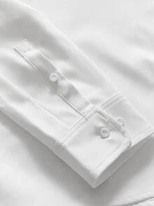 AXEPEAK Men's Fashion Button Long Sleeve Shirt Business - White - View 5