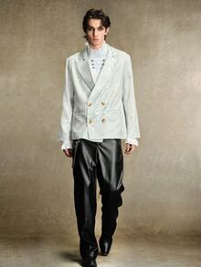 ROMWE MEN Street Life Blazer Pria Warna Polos Kasual Serbaguna untuk Perjalanan Harian - Perak - View 7