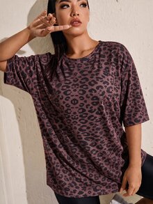 SHEIN Rhythm Era 休閒百搭粉色大尺碼圓領輕量運動上衣 - 彩色 - 查看 5