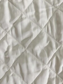Florisole Women's Casual Elegant Patchwork Contrast Color Quilted Diamond Pattern Padded Coat - Apricot - View 7