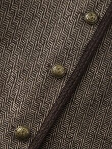 LUMIGAL Women's Casual Commuter Contrast Trim Button Coats, Autumn/Winter - Coffee Brown - View 7
