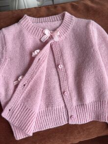 SHEIN Girls' Toddler Autumn/Winter Knitted Cardigan, Fashion New Arrival, Soft Pink Tone, Classic Cute Kawaii Elegant Birthday Party - Dusty Pink - View 5
