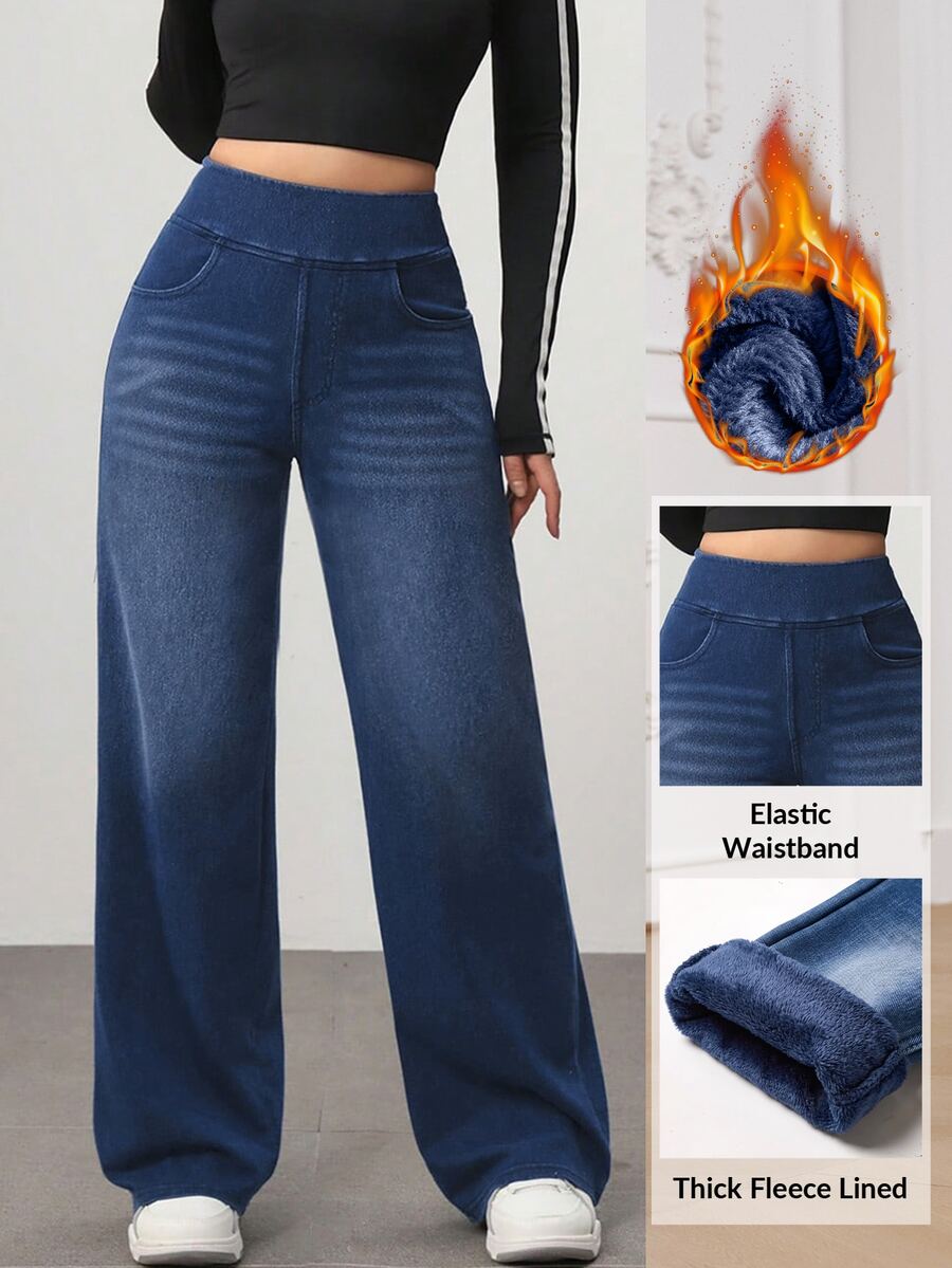 Flexra Women's Fashion Versatile Pocket Denim Jeans For Daily Wear - Dark Wash - View 1