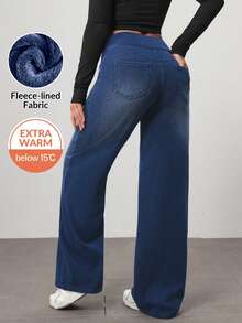 Flexra Women's Fashion Versatile Pocket Denim Jeans For Daily Wear - Dark Wash - View 8