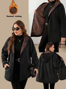 SHEIN LUNE Plus Size Women Solid Color Long Sleeve Zipper Front Casual ...