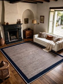 Digitally Printed Non-Slip Washable Runner And Area Rug Suitable For Living Room, Outdoor, Kitchen, Bedroom Carpet, Modern Design | Modern, Scandinavian, Bohemian And Classic Styles | 100% Polyester - Grey - View 2