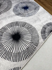 Digitally Printed Non-Slip Washable Runner And Area Rug Suitable For Living Room, Outdoor, Kitchen, Bedroom Carpet, Modern Design | Modern, Scandinavian, Bohemian And Classic Styles | 100% Polyester - Grey - View 9