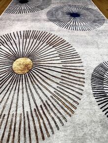 Digitally Printed Non-Slip Washable Runner And Area Rug Suitable For Living Room, Outdoor, Kitchen, Bedroom Carpet, Modern Design | Modern, Scandinavian, Bohemian And Classic Styles | 100% Polyester - Grey - View 3