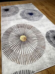 Digitally Printed Non-Slip Washable Runner And Area Rug Suitable For Living Room, Outdoor, Kitchen, Bedroom Carpet, Modern Design | Modern, Scandinavian, Bohemian And Classic Styles | 100% Polyester - Grey - View 4