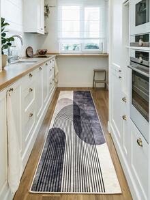 Digitally Printed Non-Slip Washable Runner And Area Rug Suitable For Living Room, Outdoor, Kitchen, Bedroom Carpet, Modern Design | Modern, Scandinavian, Bohemian And Classic Styles | 100% Polyester - Light Grey - View 8