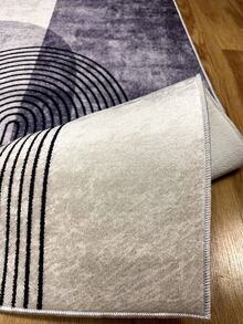 Digitally Printed Non-Slip Washable Runner And Area Rug Suitable For Living Room, Outdoor, Kitchen, Bedroom Carpet, Modern Design | Modern, Scandinavian, Bohemian And Classic Styles | 100% Polyester - Light Grey - View 7