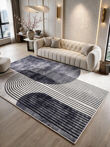 Digitally Printed Non-Slip Washable Runner And Area Rug Suitable For Living Room, Outdoor, Kitchen, Bedroom Carpet, Modern Design | Modern, Scandinavian, Bohemian And Classic Styles | 100% Polyester - Light Grey - View 2