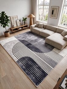 Digitally Printed Non-Slip Washable Runner And Area Rug Suitable For Living Room, Outdoor, Kitchen, Bedroom Carpet, Modern Design | Modern, Scandinavian, Bohemian And Classic Styles | 100% Polyester - Light Grey - View 10