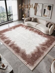 Digitally Printed Non-Slip Washable Runner And Area Rug Suitable For Living Room, Outdoor, Kitchen, Bedroom Carpet, Modern Design | Modern, Scandinavian, Bohemian And Classic Styles | 100% Polyester - Beige - View 2