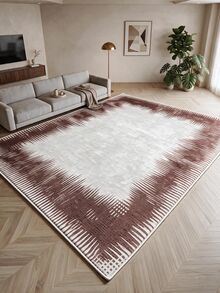 Digitally Printed Non-Slip Washable Runner And Area Rug Suitable For Living Room, Outdoor, Kitchen, Bedroom Carpet, Modern Design | Modern, Scandinavian, Bohemian And Classic Styles | 100% Polyester - Beige - View 1