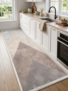 Digitally Printed Non-Slip Washable Runner And Area Rug Suitable For Living Room, Outdoor, Kitchen, Bedroom Carpet, Modern Design | Modern, Scandinavian, Bohemian And Classic Styles | 100% Polyester - Beige - View 8