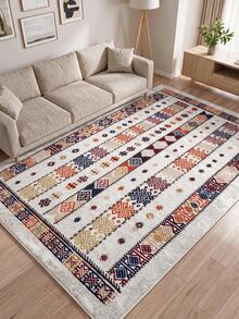 Digitally Printed Non-Slip Washable Runner And Area Rug Suitable For Living Room, Outdoor, Kitchen, Bedroom Carpet, Modern Design | Modern, Scandinavian, Bohemian And Classic Styles | 100% Polyester - Beige - View 8