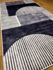 Digitally Printed Non-Slip Washable Runner And Area Rug Suitable For Living Room, Outdoor, Kitchen, Bedroom Carpet, Modern Design | Modern, Scandinavian, Bohemian And Classic Styles | 100% Polyester - Black and White - View 4