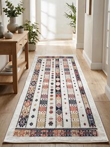 Digitally Printed Non-Slip Washable Runner And Area Rug Suitable For Living Room, Outdoor, Kitchen, Bedroom Carpet, Modern Design | Modern, Scandinavian, Bohemian And Classic Styles | 100% Polyester - Light Grey - View 10