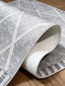 Digitally Printed Non-Slip Washable Runner And Area Rug Suitable For Living Room, Outdoor, Kitchen, Bedroom Carpet, Modern Design | Modern, Scandinavian, Bohemian And Classic Styles | 100% Polyester - Black and White - View 8
