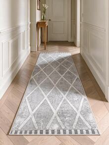 Digitally Printed Non-Slip Washable Runner And Area Rug Suitable For Living Room, Outdoor, Kitchen, Bedroom Carpet, Modern Design | Modern, Scandinavian, Bohemian And Classic Styles | 100% Polyester - Black and White - View 11