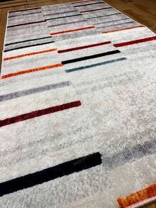 Digitally Printed Non-Slip Washable Runner And Area Rug Suitable For Living Room, Outdoor, Kitchen, Bedroom Carpet, Modern Design | Modern, Scandinavian, Bohemian And Classic Styles | 100% Polyester - Grey - View 5