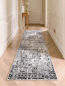Digitally Printed Non-Slip Washable Runner And Area Rug Suitable For Living Room, Outdoor, Kitchen, Bedroom Carpet, Modern Design | Modern, Scandinavian, Bohemian And Classic Styles | 100% Polyester - Grey - View 11