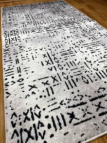 Digitally Printed Non-Slip Washable Runner And Area Rug Suitable For Living Room, Outdoor, Kitchen, Bedroom Carpet, Modern Design | Modern, Scandinavian, Bohemian And Classic Styles | 100% Polyester - Grey - View 6