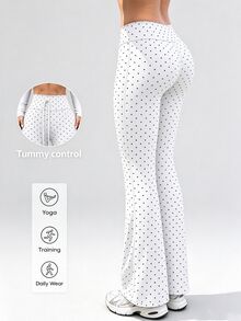 Dewbera Dewbera Women's White Casual Athletic Low Waist Daily Travel Sports Flare Pants Gym Yoga Summer - Black and White - View 2