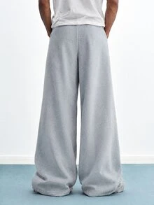 TOKVUE Men's Casual Button Pocket Loose Sweatpants For Daily Wear - Grey - View 2