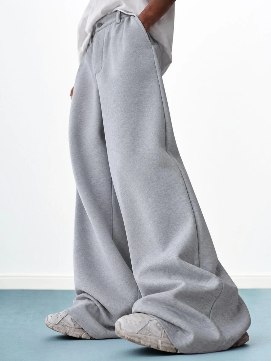TOKVUE Men's Casual Button Pocket Loose Sweatpants For Daily Wear - Grey - View 1