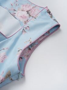 Fairmaia 德式傳統女款花卉印花拼接腰綁帶設計休閒維多利亞風 Ninang 度假洋裝 Oktoberfest Dirndl 白色粉色秋季 - 彩色 - 查看 15