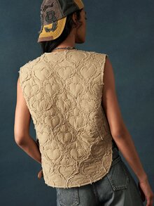 Bohemela Rompi Kasual Wanita dengan Tekstur Hati - Khaki - View 9