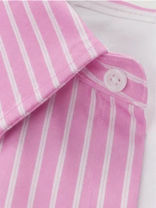 Manfinity EMRG Men's Summer Casual Striped Shirt And Shorts Set - Multicolor - View 5