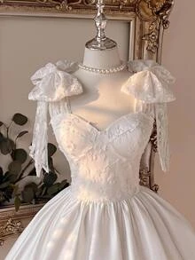 Lovelzi Elegant Dresses, Women's, Summer, Wedding Season, Homecoming Season, Date Night, Wedding Guest, Bridal Getaway, Short Formal Dresses - White - View 3