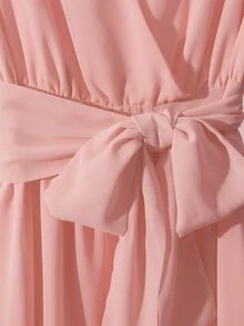 GlowEve New Arrival Spring/Summer Elegant Flowy Chiffon Dress For Women - Pink - View 5