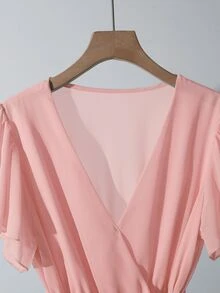 GlowEve New Arrival Spring/Summer Elegant Flowy Chiffon Dress For Women - Pink - View 7